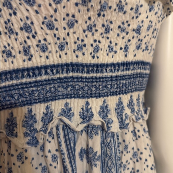 Zara blue and white printed midi dress size XS - Picture 3 of 9